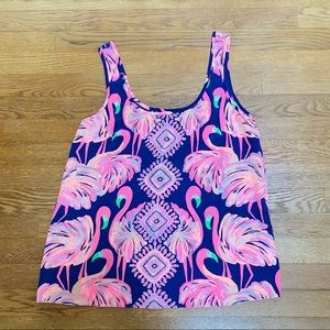 Lilly Pulitzer Cosmos Flamingos Top-  Size S- NWT